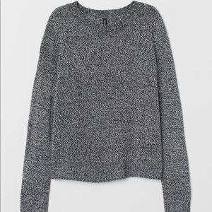 Black Melange Knit Sweater